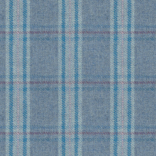 Check Blue Fabric - Newton Woven Wool Fabric (By The Metre) Onyx Voyage Maison