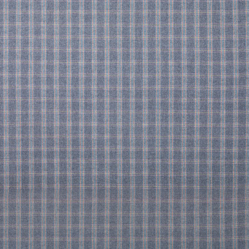 Check Blue Fabric - Newton Woven Wool Fabric (By The Metre) Sapphire Voyage Maison