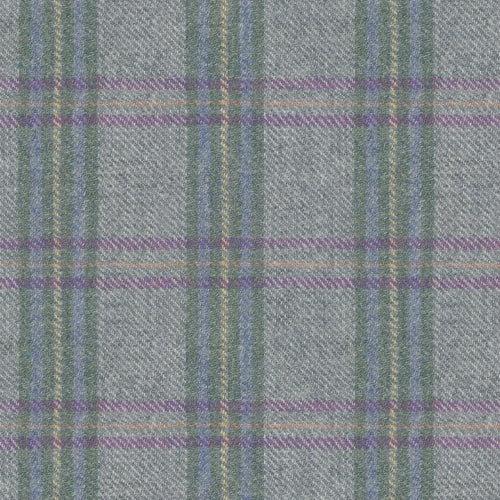 Check Purple Fabric - Newton Woven Wool Fabric (By The Metre) Violet Voyage Maison