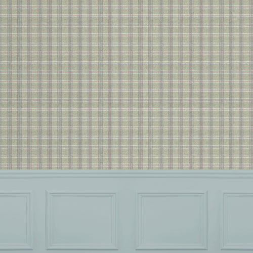 Check Purple Wallpaper - Newton  1.4m Wide Width Wallpaper (By The Metre) Plum Voyage Maison