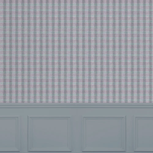 Check Purple Wallpaper - Newton  1.4m Wide Width Wallpaper (By The Metre) Wisteria Voyage Maison
