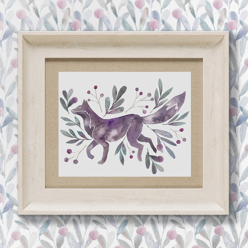 Animal Purple Wall Art - Nishiki  Framed Print Birch/Violet Voyage Maison