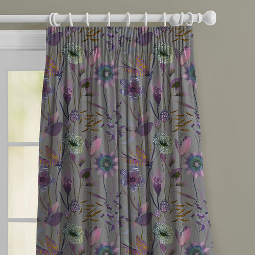Floral Grey M2M - Oceania Printed Made to Measure Curtains Dahlia Voyage Maison