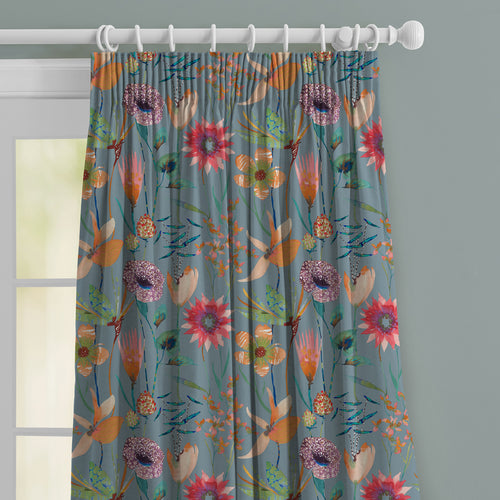 Floral Blue M2M - Oceania Printed Made to Measure Curtains Duck Egg Voyage Maison