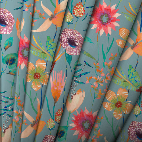 Floral Blue M2M - Oceania Printed Made to Measure Curtains Duck Egg Voyage Maison