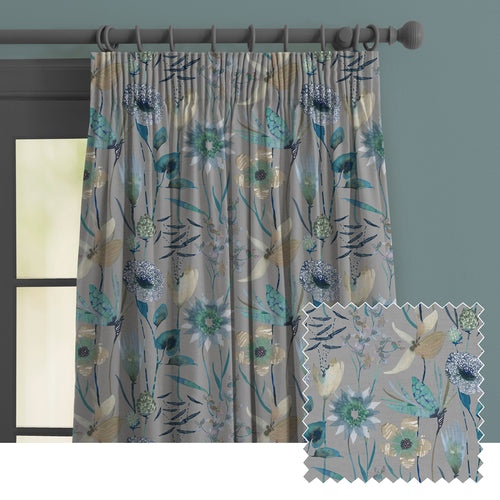 Floral Blue M2M - Oceania Printed Made to Measure Curtains Mineral Voyage Maison