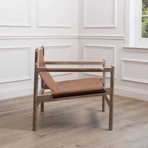 Plain Brown Furniture - Odisha Leather  Chair Buffalo Leather Voyage Maison
