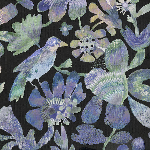 Floral Purple Fabric - Olana Printed Cotton Fabric (By The Metre) Damson Voyage Maison