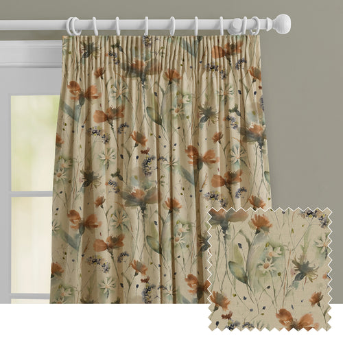 Floral Cream M2M - Olearia Printed Made to Measure Curtains Coral Voyage Maison