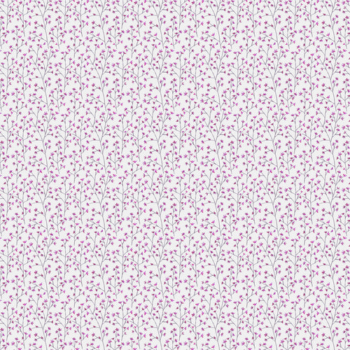 Floral Pink Fabric - Ophelia Printed Cotton Fabric (By The Metre) Fuchsia Voyage Maison
