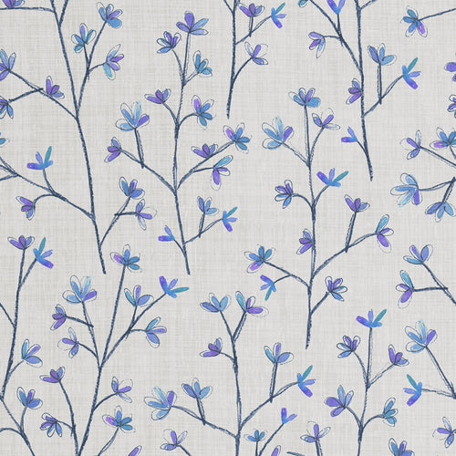 Voyage Maison Ophelia Printed Linen Fabric Remnant in Bluebell