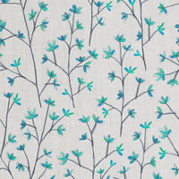  Samples - Ophelia Sheer Printed Fabric Sample Swatch Cornflower Voyage Maison