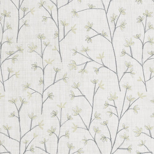 Floral Grey Fabric - Ophelia Printed Linen Fabric (By The Metre) Dove Voyage Maison