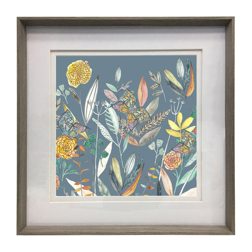 Floral Blue Wall Art - Orchard  Framed Print Nut/Twilight Voyage Maison