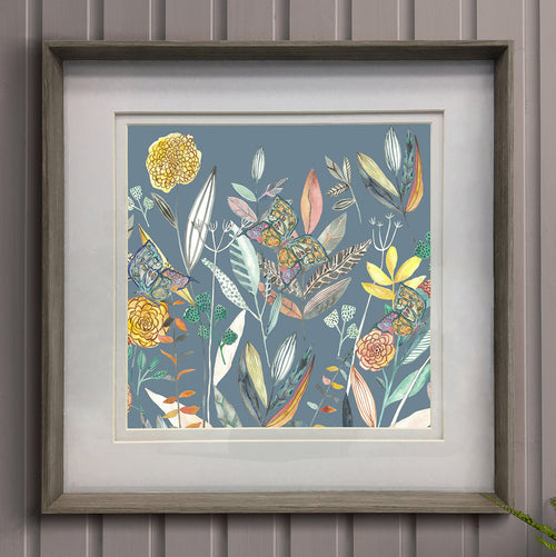 Floral Blue Wall Art - Orchard  Framed Print Nut/Twilight Voyage Maison