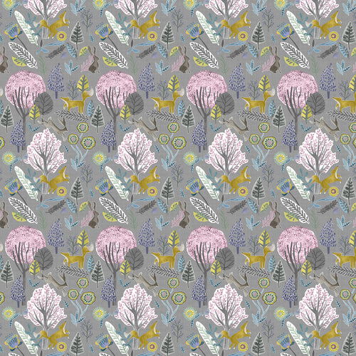 Animal Grey Fabric - Oronsay Printed Cotton Fabric (By The Metre) Granite Voyage Maison