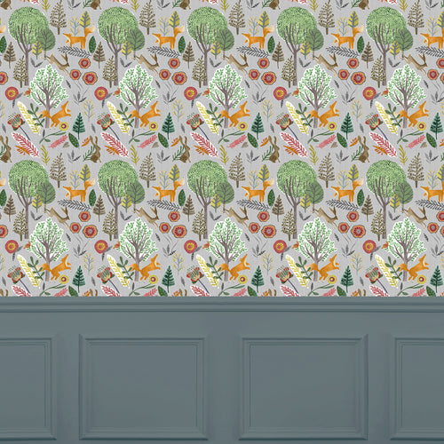 Floral Grey Wallpaper - Oronsay  1.4m Wide Width Wallpaper (By The Metre) Sandstone Voyage Maison