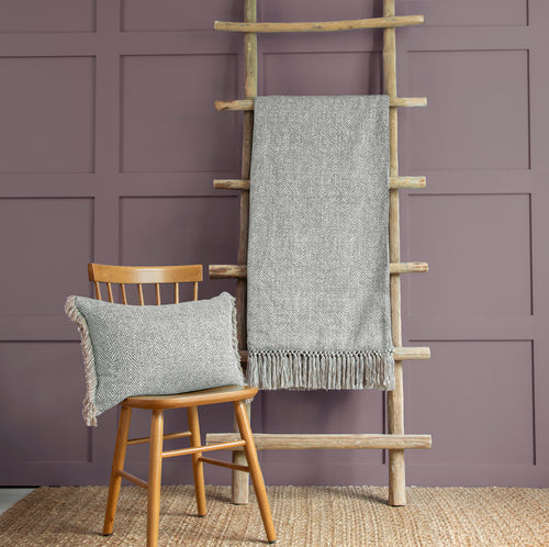 Plain Grey Throws - Oryx Woven  Throw Smoke Voyage Maison