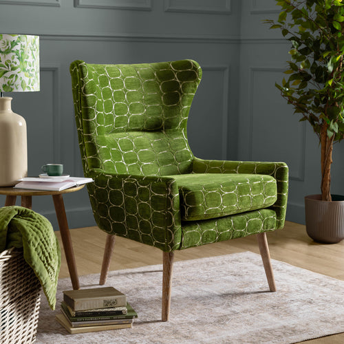 Abstract Green Furniture - Oswald Velvet Chair Green Voyage Maison