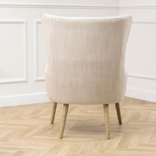 Plain Beige Furniture - Oswald Woven Textured Chair Linen Voyage Maison