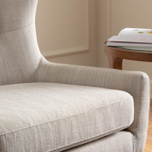 Plain Beige Furniture - Oswald Woven Textured Chair Linen Voyage Maison