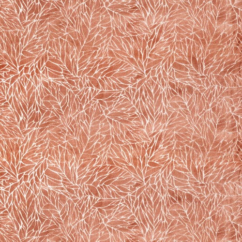 Floral Orange Fabric - Ozul Jacquard Velvet Fabric (By The Metre) Rust Voyage Maison
