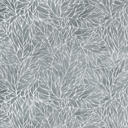 Floral Grey Fabric - Ozul Jacquard Velvet Fabric (By The Metre) Storm Voyage Maison