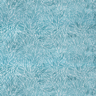 Ozul Blue Jacquard Velvet Fabric (By The Metre), Turquoise