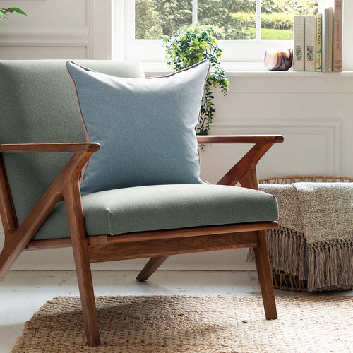 Plain Blue Cushions - Palermo  Feather Filled Cushion Mist Voyage Maison