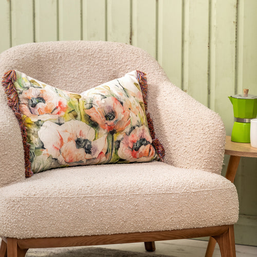 Voyage Maison Papavera Printed Feather Cushion in Sweetpea