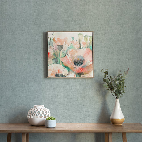 Floral Pink Wall Art - Papavera Biscay  Framed Canvas Stone Voyage Maison