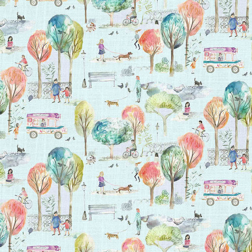 Floral Blue Fabric - Parklife Printed Cotton Fabric (By The Metre) Dusk Voyage Maison