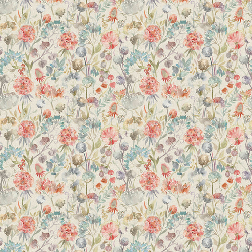 Floral Cream Fabric - Patrice Printed Cotton Fabric (By The Metre) Cinnamon Voyage Maison