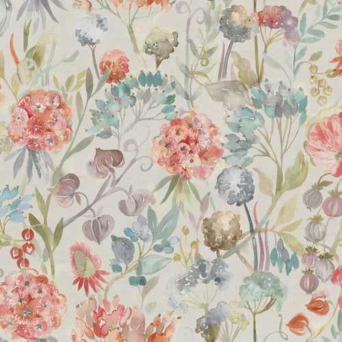Floral Cream Fabric - Patrice Printed Cotton Fabric (By The Metre) Cinnamon Voyage Maison