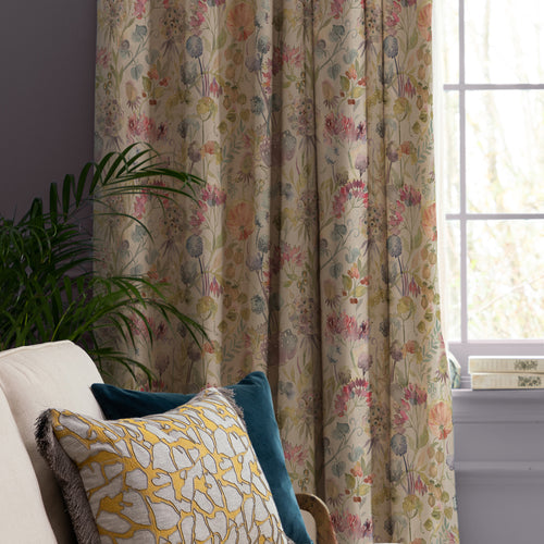 Floral Cream Fabric - Patrice Printed Cotton Fabric (By The Metre) Loganberry Voyage Maison