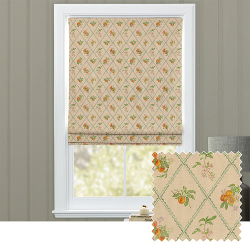 Floral Orange M2M - Peach Trellis Printed Cotton Made to Measure Roman Blinds Melba Voyage Maison