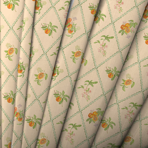 Floral Orange M2M - Peach Trellis Printed Cotton Made to Measure Roman Blinds Melba Voyage Maison