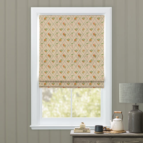 Floral Orange M2M - Peach Trellis Printed Cotton Made to Measure Roman Blinds Melba Voyage Maison