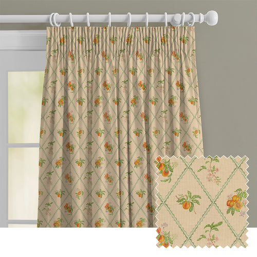 Floral Orange M2M - Peach Trellis Printed Cotton Made to Measure Curtains Melba Voyage Maison