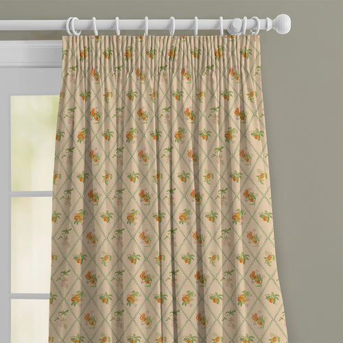 Floral Orange M2M - Peach Trellis Printed Cotton Made to Measure Curtains Melba Voyage Maison