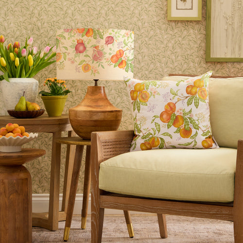 Floral Orange Cushions - Peach Harvest Printed Feather Filled Cushions Orange Voyage Maison