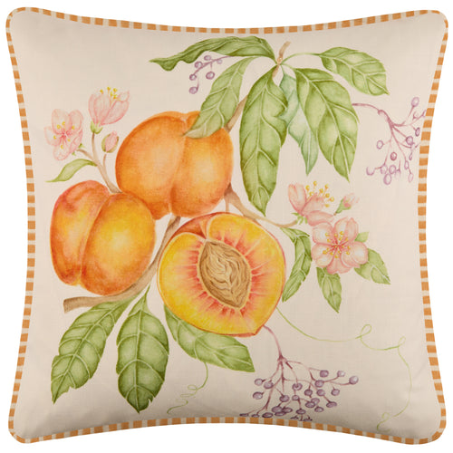 Floral Orange Cushions - Peach Harvest Printed Outdoor Polyester Filled Cushion Orange Voyage Maison