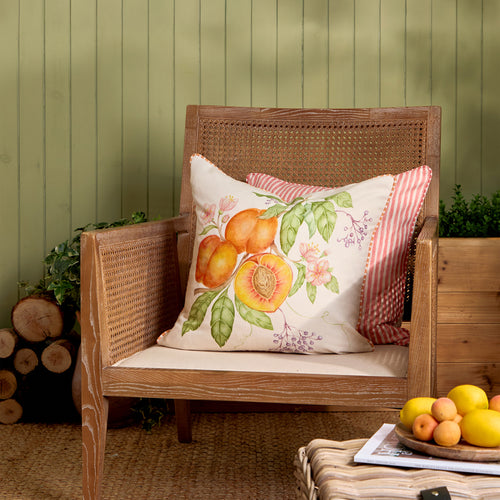 Floral Orange Cushions - Peach Harvest Printed Outdoor Polyester Filled Cushion Orange Voyage Maison