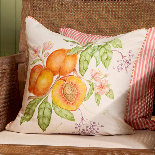 Floral Orange Cushions - Peach Harvest Printed Outdoor Polyester Filled Cushion Orange Voyage Maison