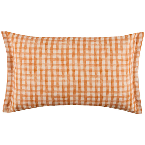 Floral Orange Cushions - Peach Trellis Printed Outdoor Polyester Filled Cushion Orange Voyage Maison