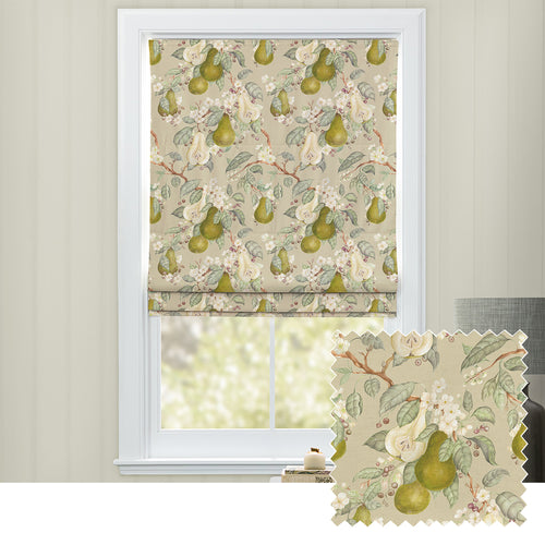 Floral Green M2M - Pear Harvest Printed Cotton Made to Measure Roman Blinds Hazel Voyage Maison