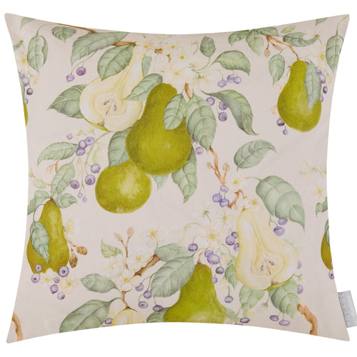 Floral Green Cushions - Pear Orchard Printed Feather Filled Cushions Green Voyage Maison