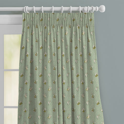 Floral Green Fabric - Pear Trellis Printed Cotton Fabric Verdure Voyage Maison