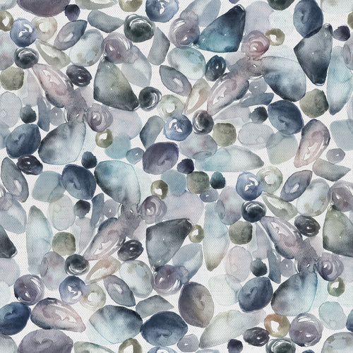 Abstract Grey Fabric - Pebbles Printed Cotton Fabric (By The Metre) Slate Voyage Maison