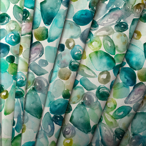 Abstract Green M2M - Pebbles Printed Cotton Made to Measure Roman Blinds Kelpie Voyage Maison